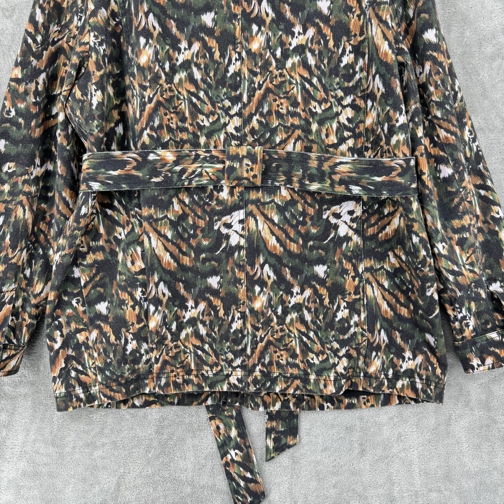 Ted Baker Jacket Womens 6 Inniza Cargo Urban Printed Pockets Camo Belted Green - Picture 8 of 14